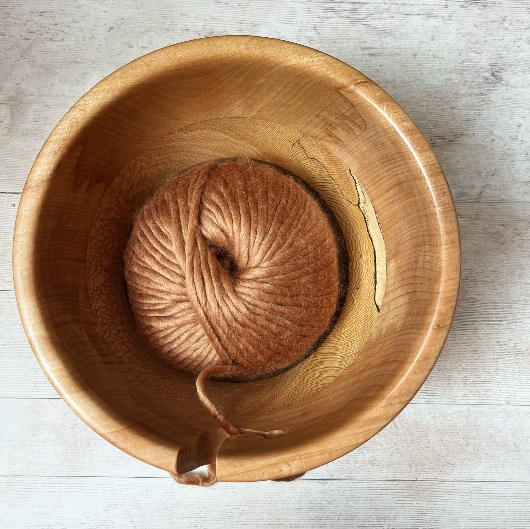 Hand Turned Yarn Bowl - Beech, London Plain & Walnut tribeyarns