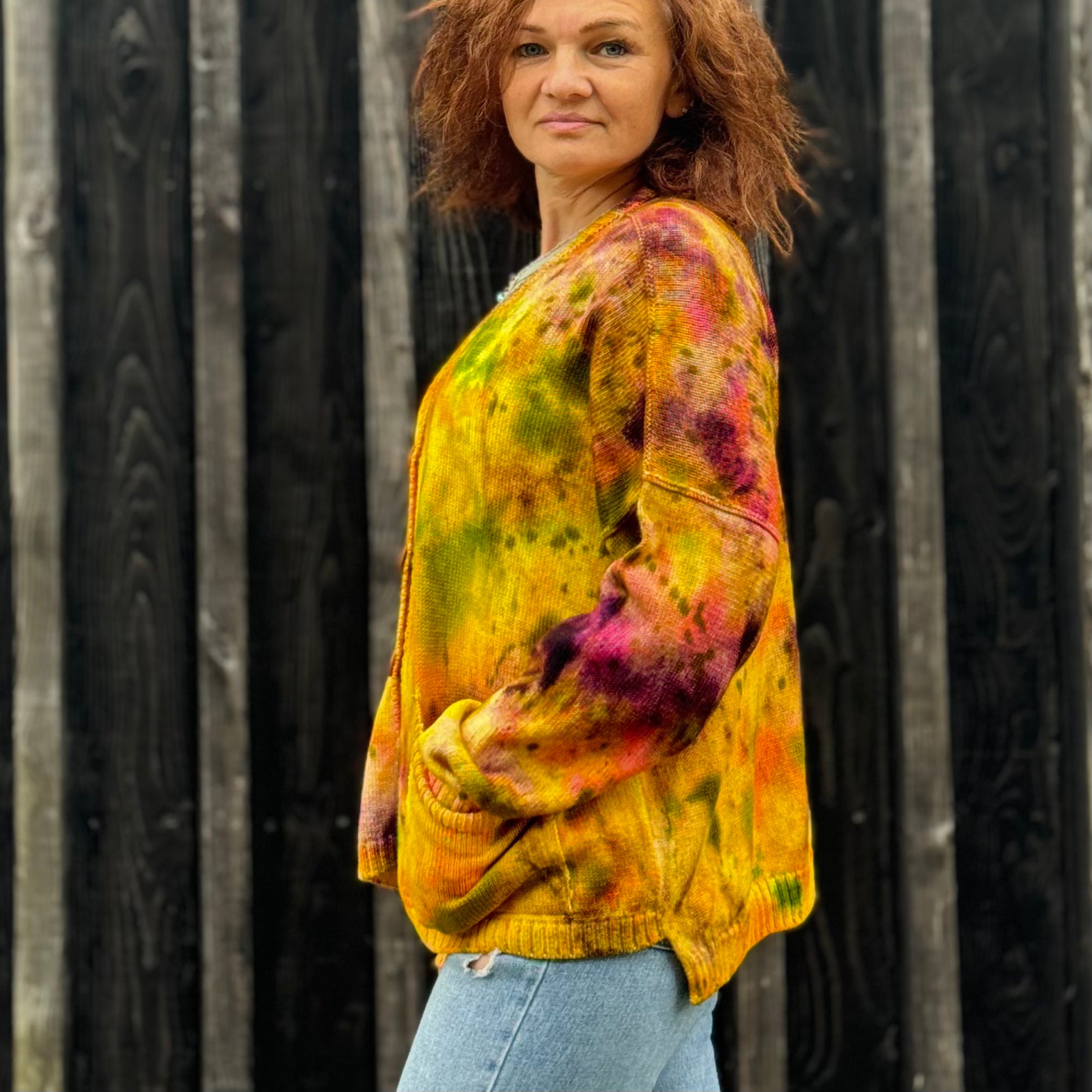 Exclusive Hand-Painted Cardigan No. L18 (Merino Large)