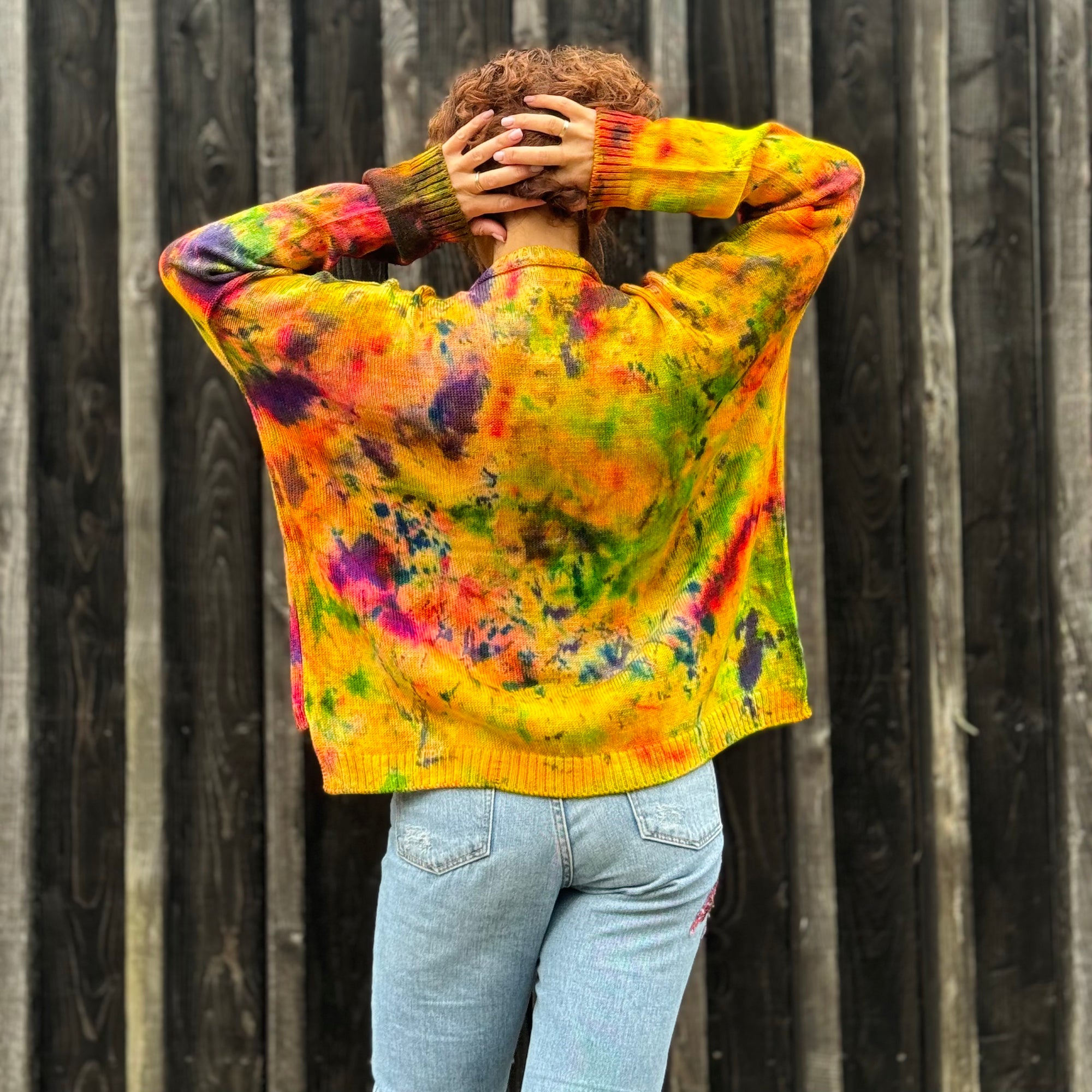 Exclusive Hand-Painted Cardigan No. L13 (Merino Large)