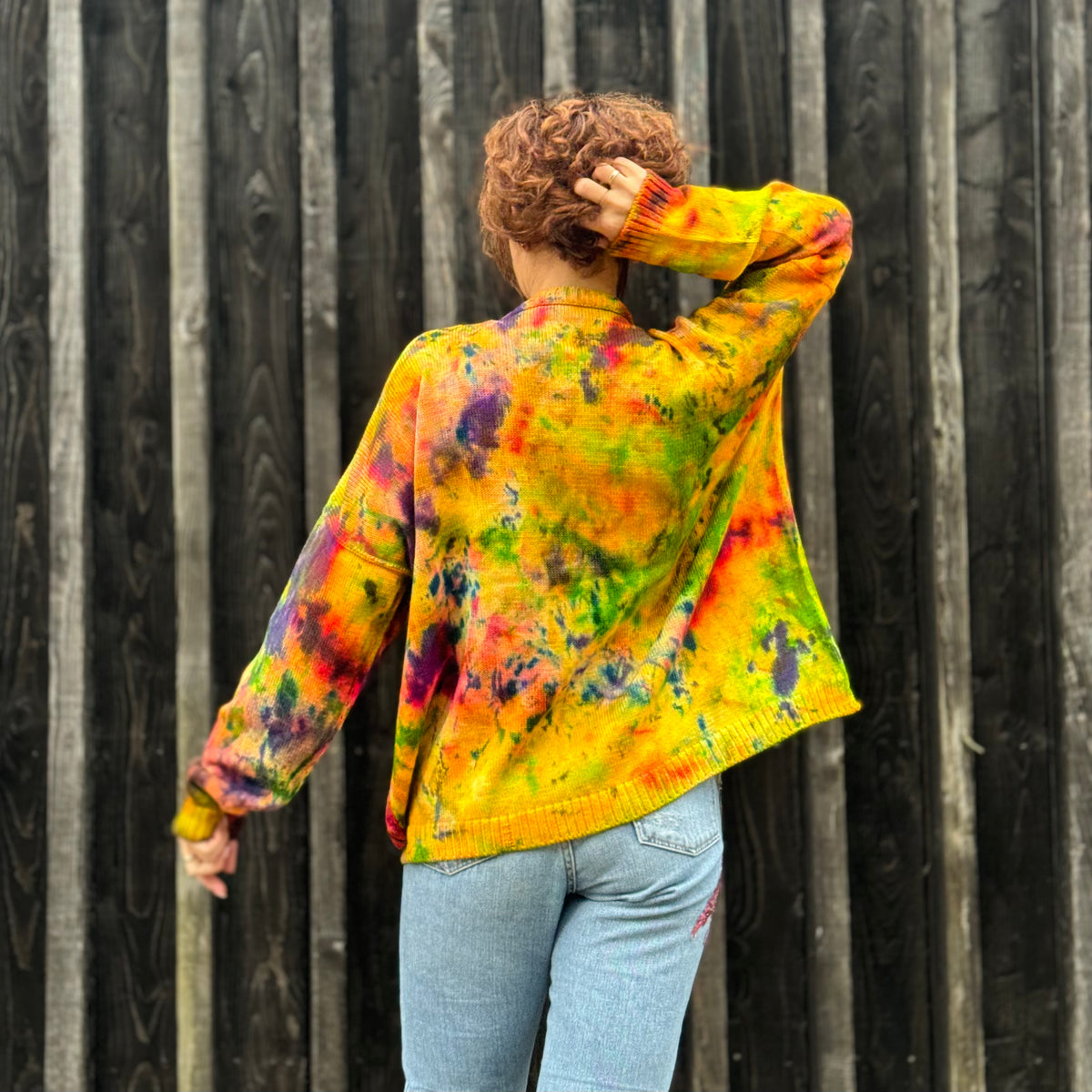 Exclusive Hand-Painted Cardigan No. L13 (Merino Large)