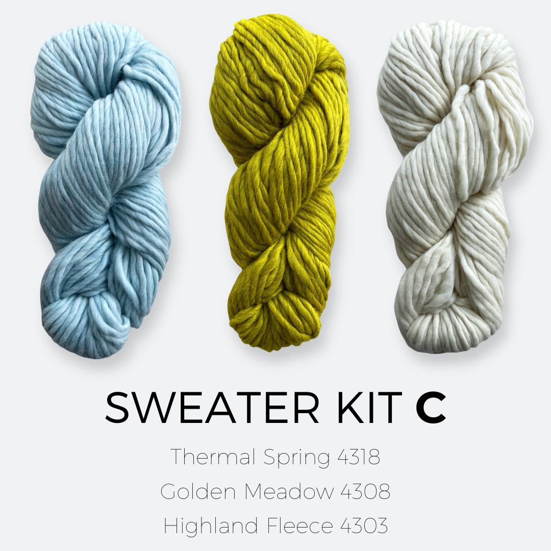 Swansboro Sweater Kit in Woolstok North Blue Sky Fibers