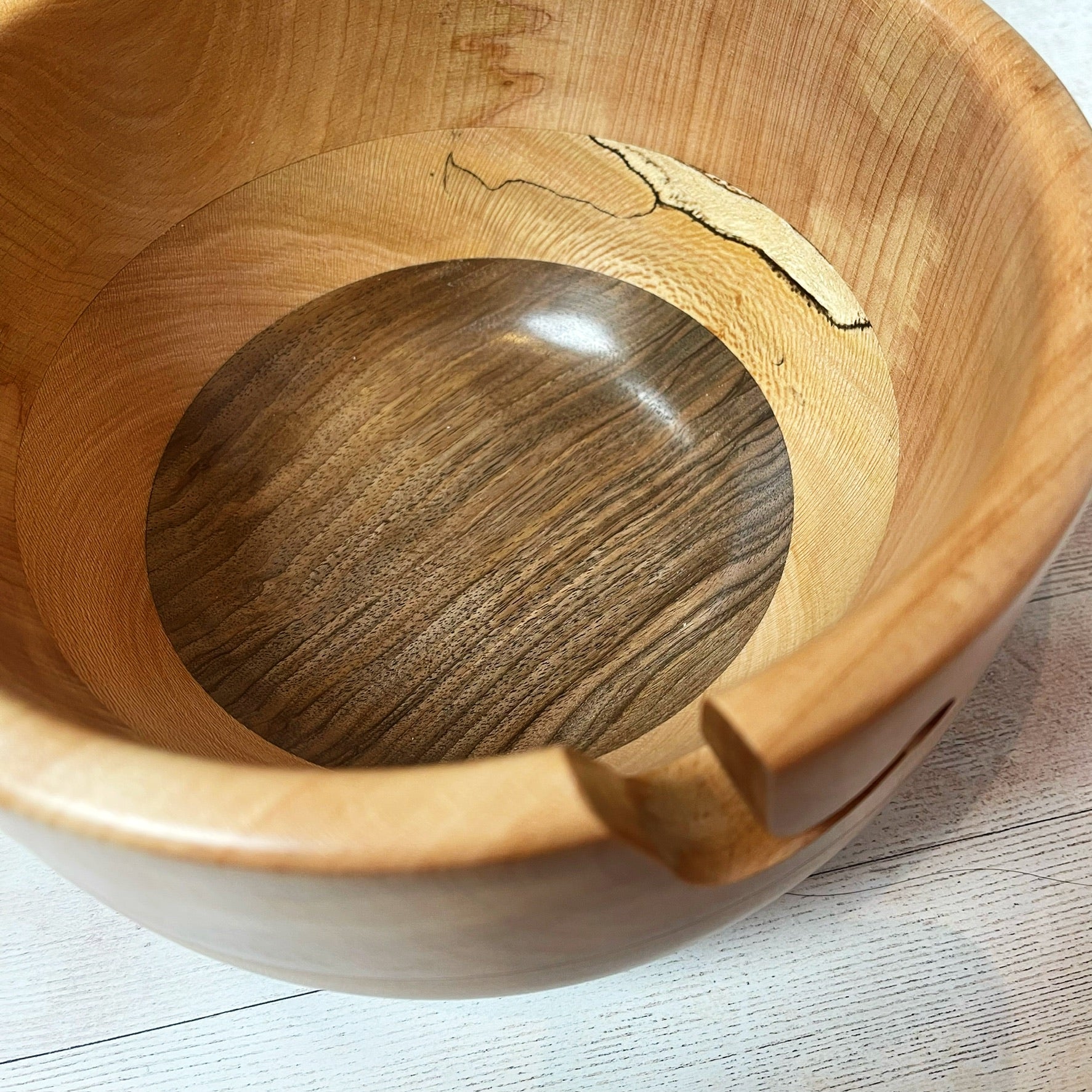 Hand Turned Yarn Bowl - Beech, London Plain & Walnut tribeyarns