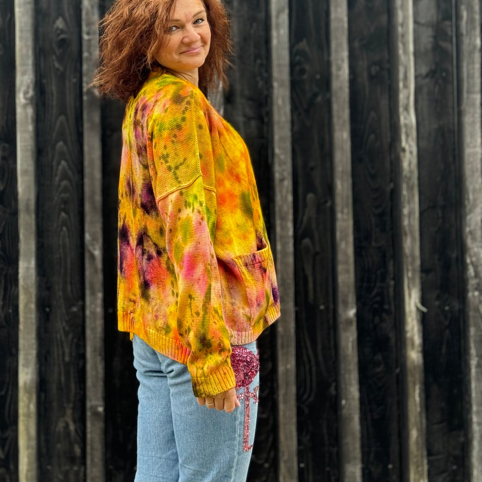 Exclusive Hand-Painted Cardigan No. L18 (Merino Large)