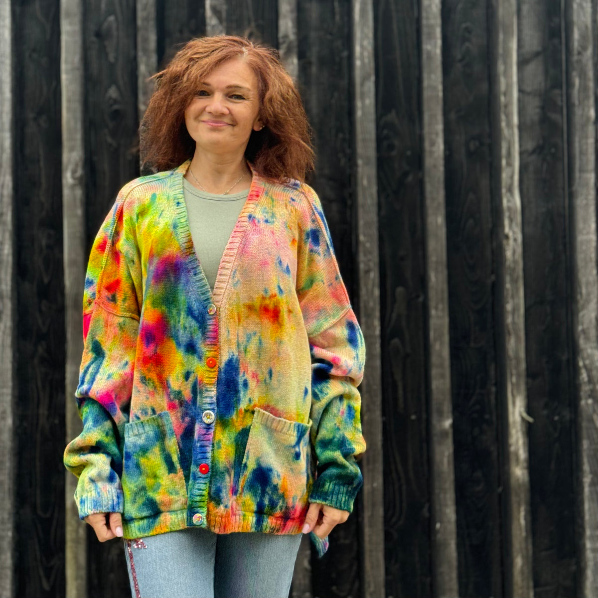 Exclusive Hand-Painted Cardigan No. L2 (Shetland Large)