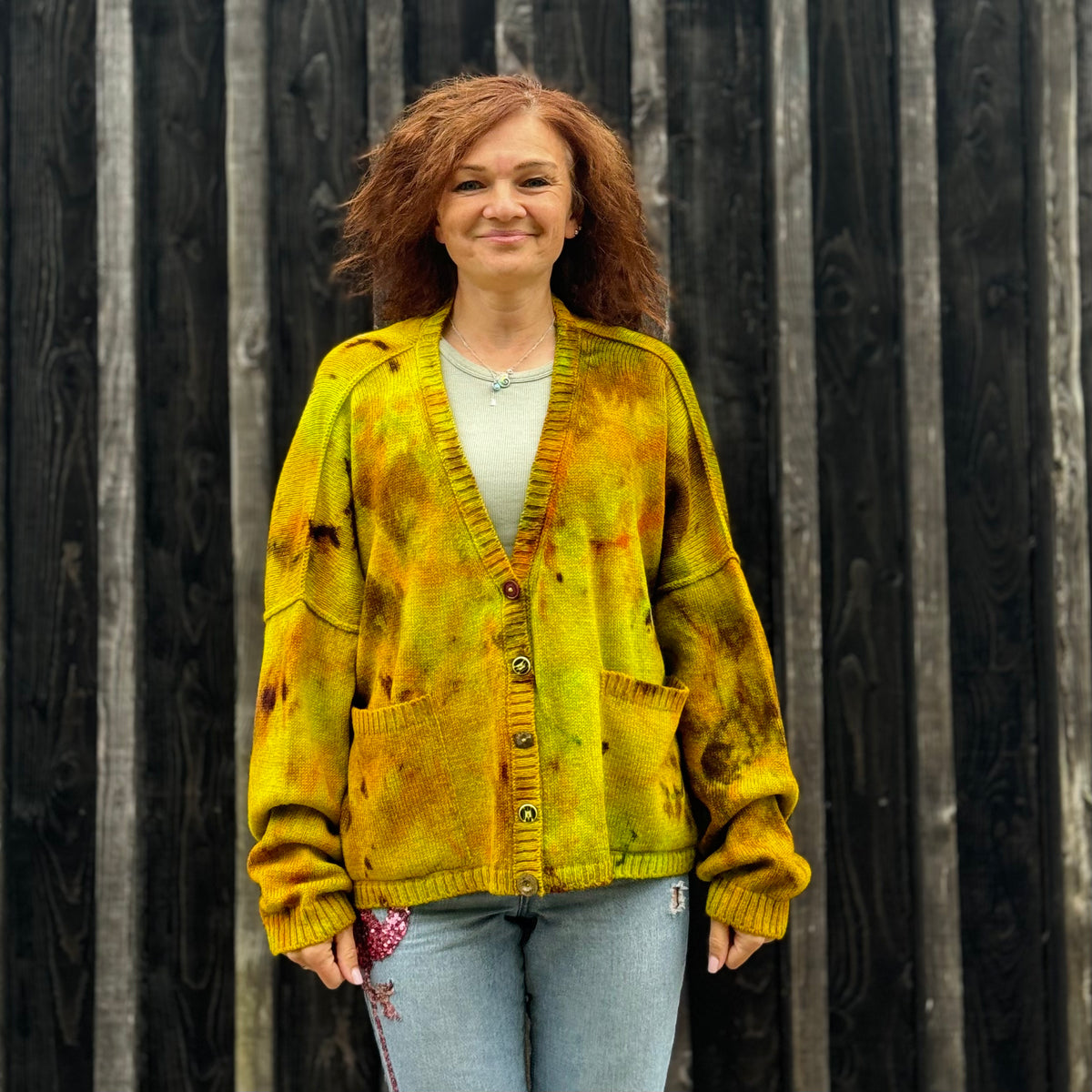 Exclusive Hand-Painted Cardigan No. L11 (Shetland Medium)