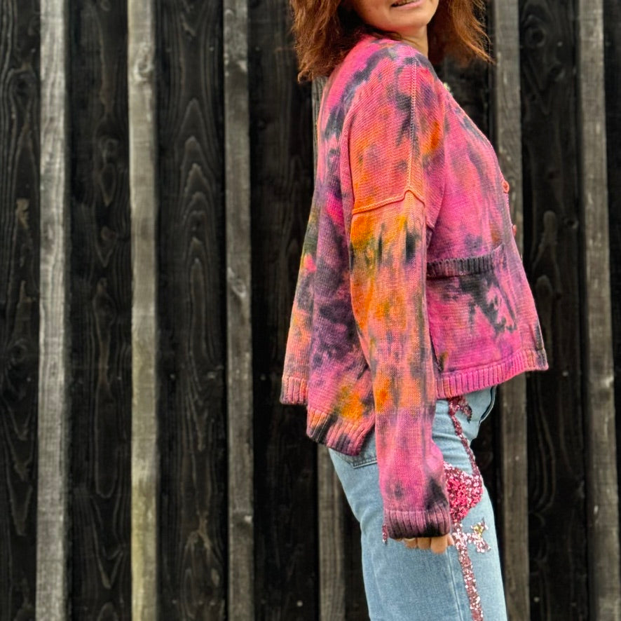 Exclusive Hand-Painted Cardigan No. L22 (Merino Medium)