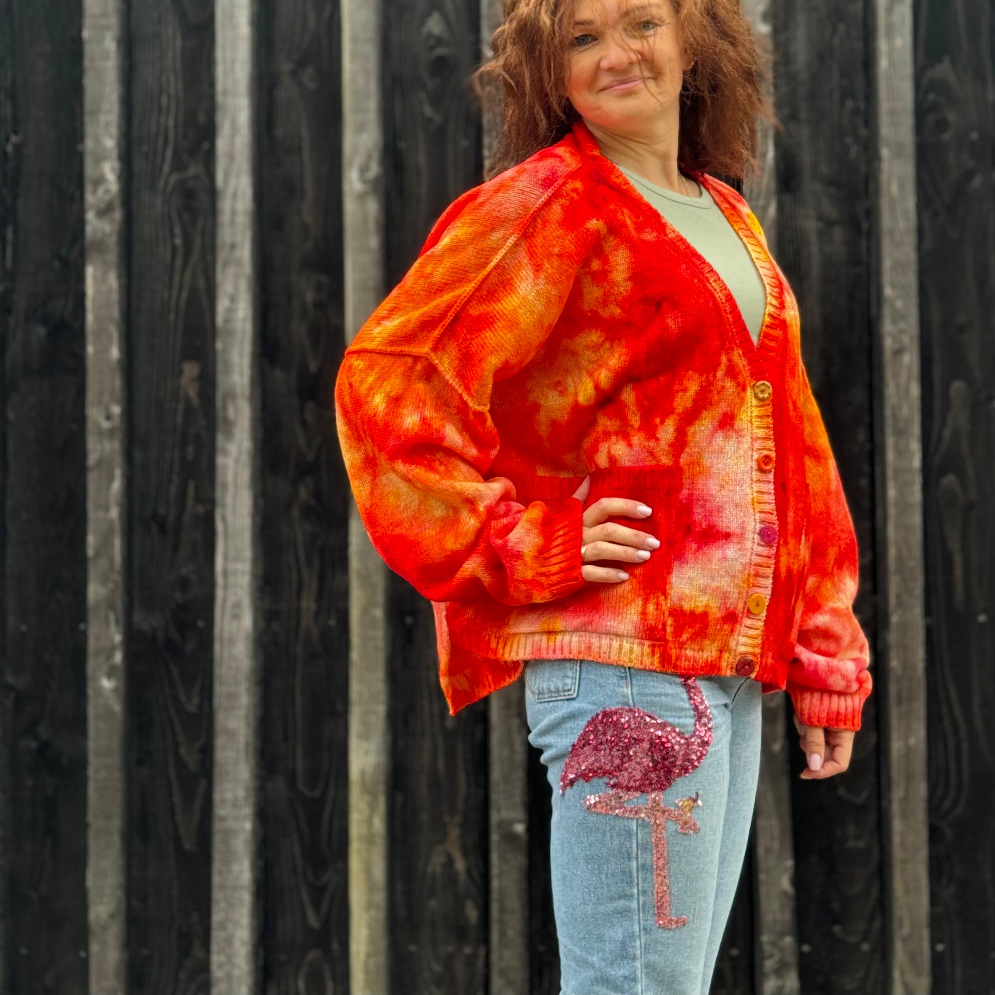 Exclusive Hand-Painted Cardigan No. L9 (Shetland Medium)