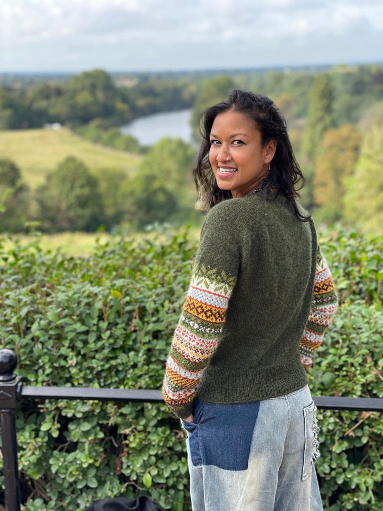 Richmond Hill Sweater Kit 1 - Wild Thyme Blue Sky Fibers