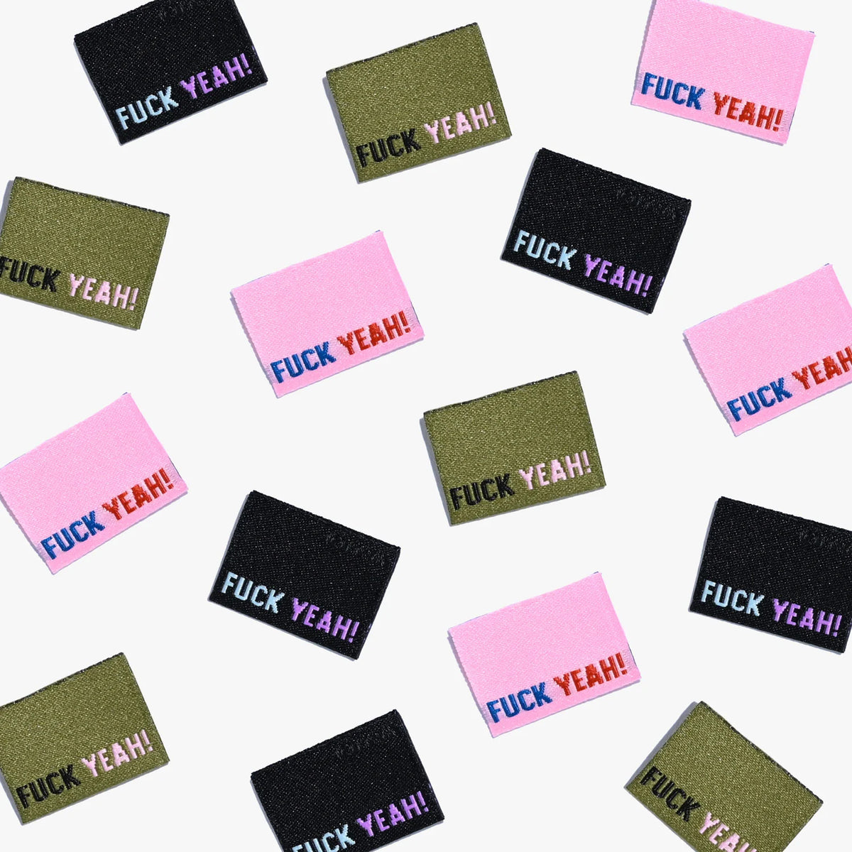 &quot;Fuck Yeah&quot; Woven Labels 6 Pack