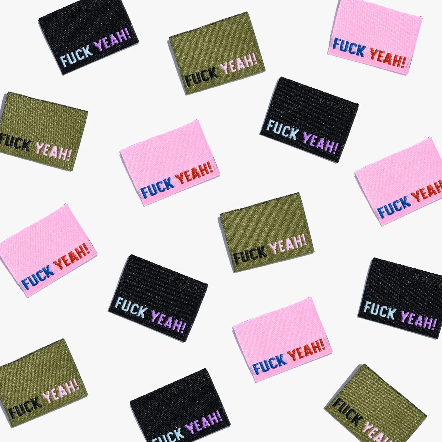 "Fuck Yeah" Woven Labels 6 Pack