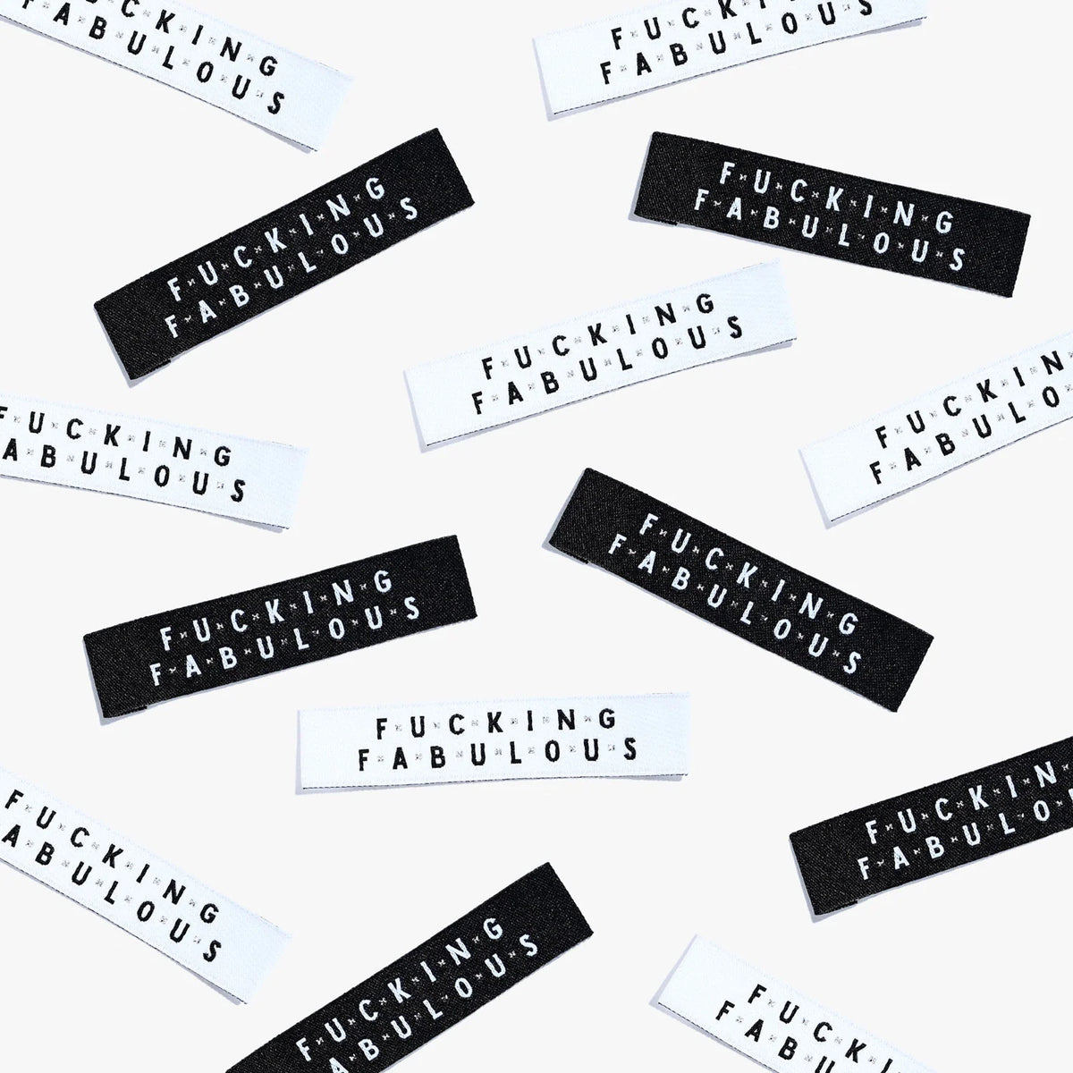 &quot;Fucking Fabulous&quot; Woven Labels 6 Pack