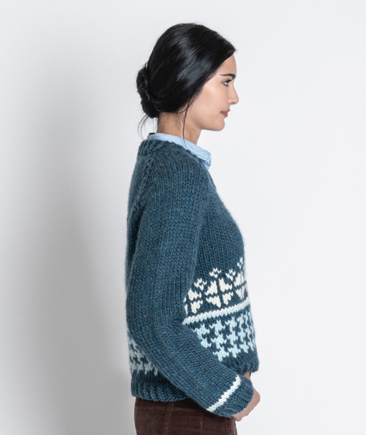 Swansboro Sweater Kit in Woolstok North Blue Sky Fibers