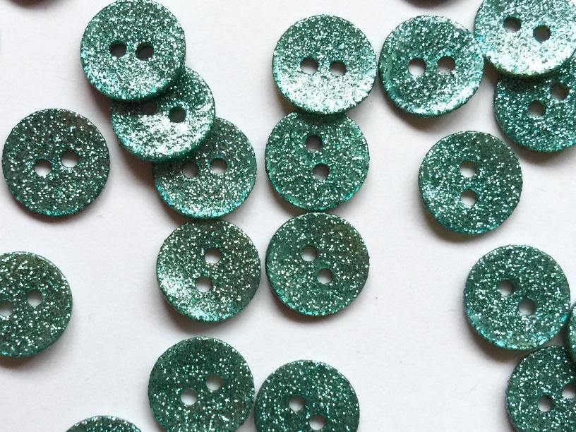 10mm - Blue/Green Glitter River Shell TextileGarden