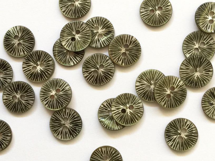 12mm - Very Dark Green Star Burst TextileGarden