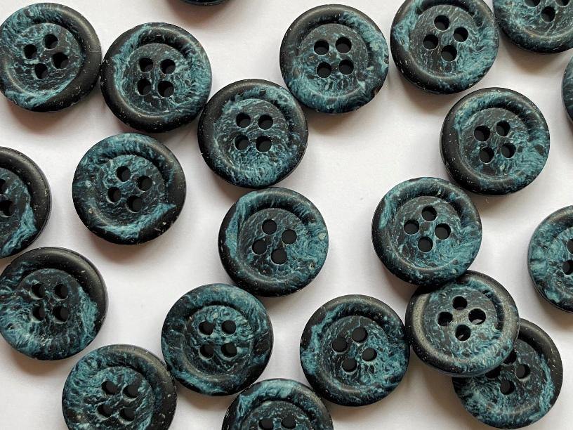 15mm - Hemp Black with Blue Marble TextileGarden