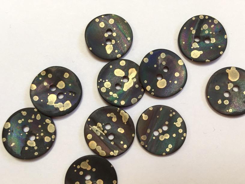 18mm - Matt Dark Grey with Metallic Yellow TextileGarden