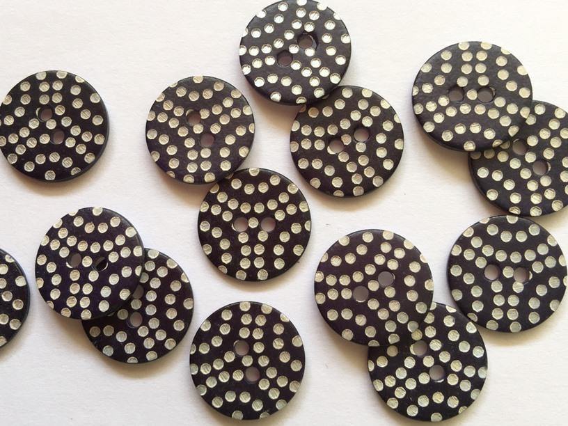 18mm - Matt Navy Blue with Laser Dots TextileGarden