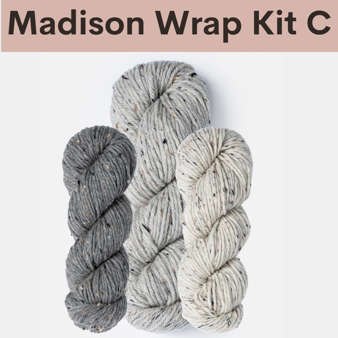 Madison Wrap Kits with Woolstok Tweed Blue Sky Fibers