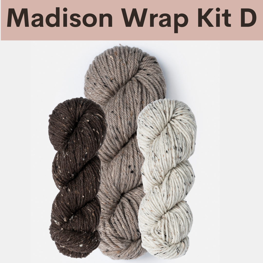 Madison Wrap Kits with Woolstok Tweed Blue Sky Fibers