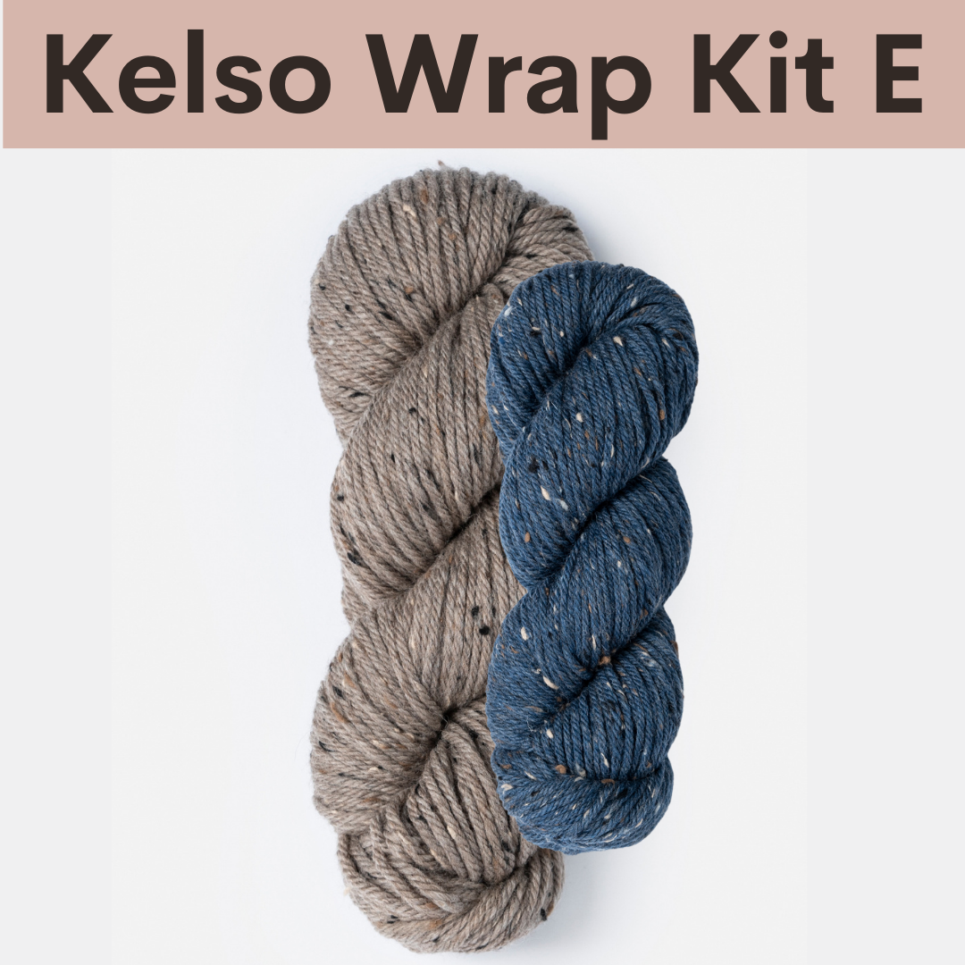 Kelso Wrap Kits with Woolstok Tweed Blue Sky Fibers