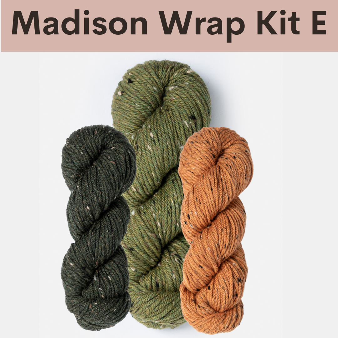 Madison Wrap Kits with Woolstok Tweed Blue Sky Fibers