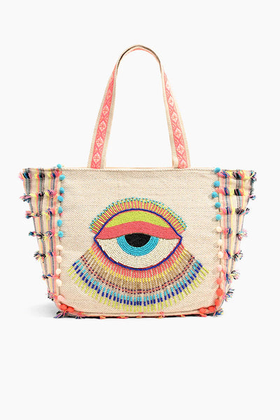 Lazy Daze Evil Eye Tote Artisanal Boho Bags Tribe Yarns London tribeyarns