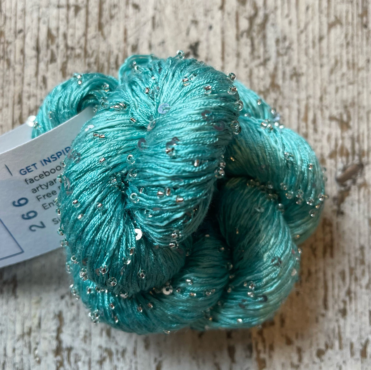 Artyarns Iris Schreier Beaded Silk Sequins Light Yarn Color Teal New cheapest 100% Silk