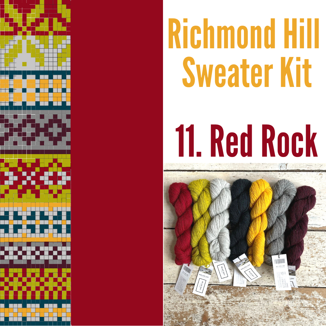 Richmond Hill Sweater Kit 11 - Red Rock Blue Sky Fibers