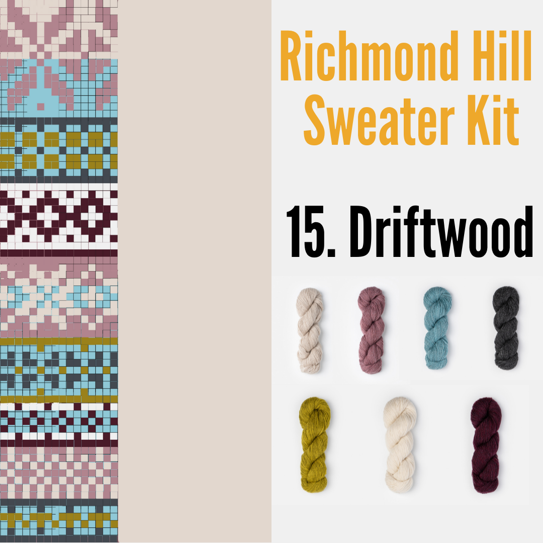 Richmond Hill Sweater Kit 15 - Driftwood Blue Sky Fibers