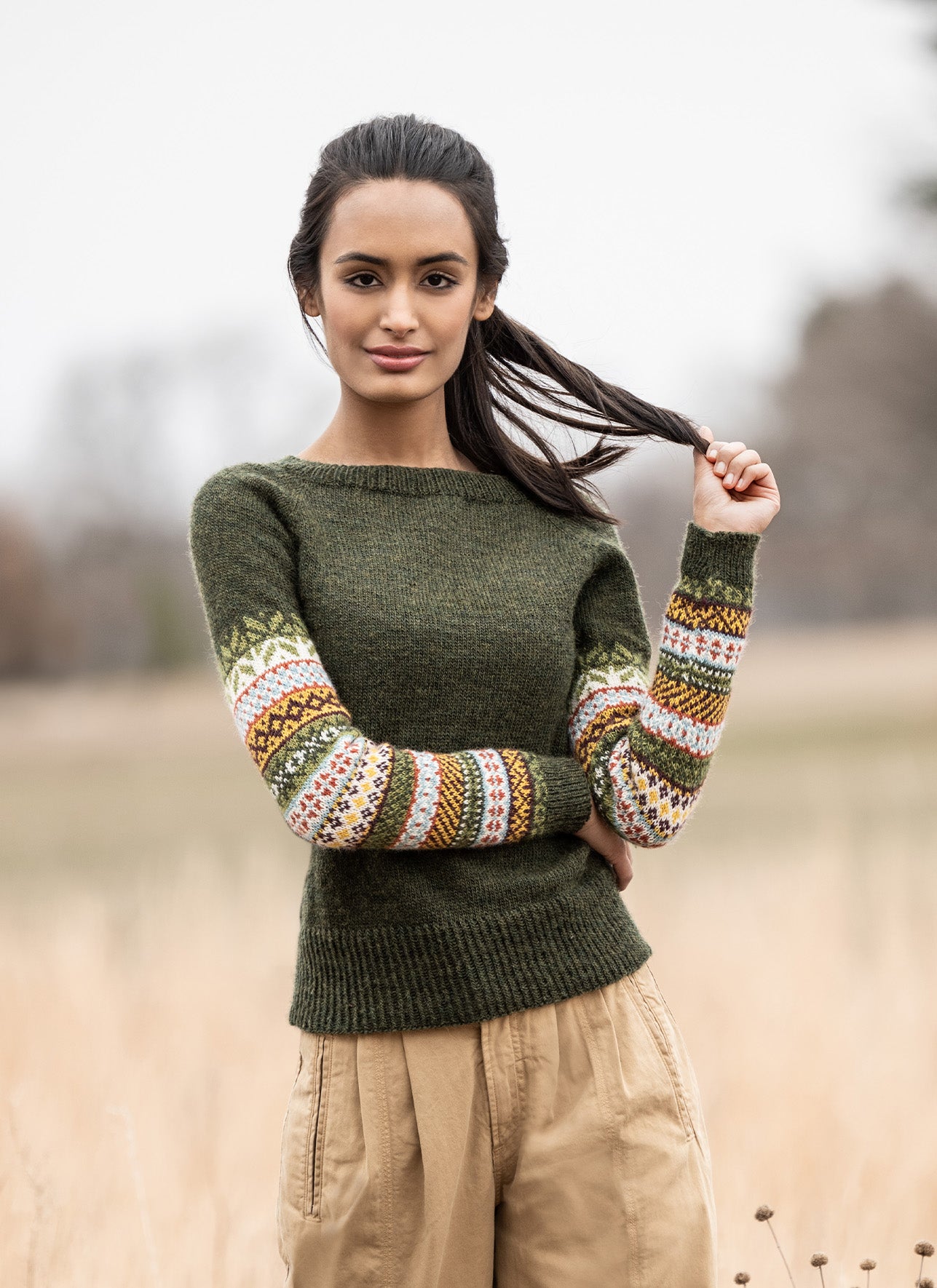 Richmond Hill Sweater Kit 1 - Wild Thyme Blue Sky Fibers