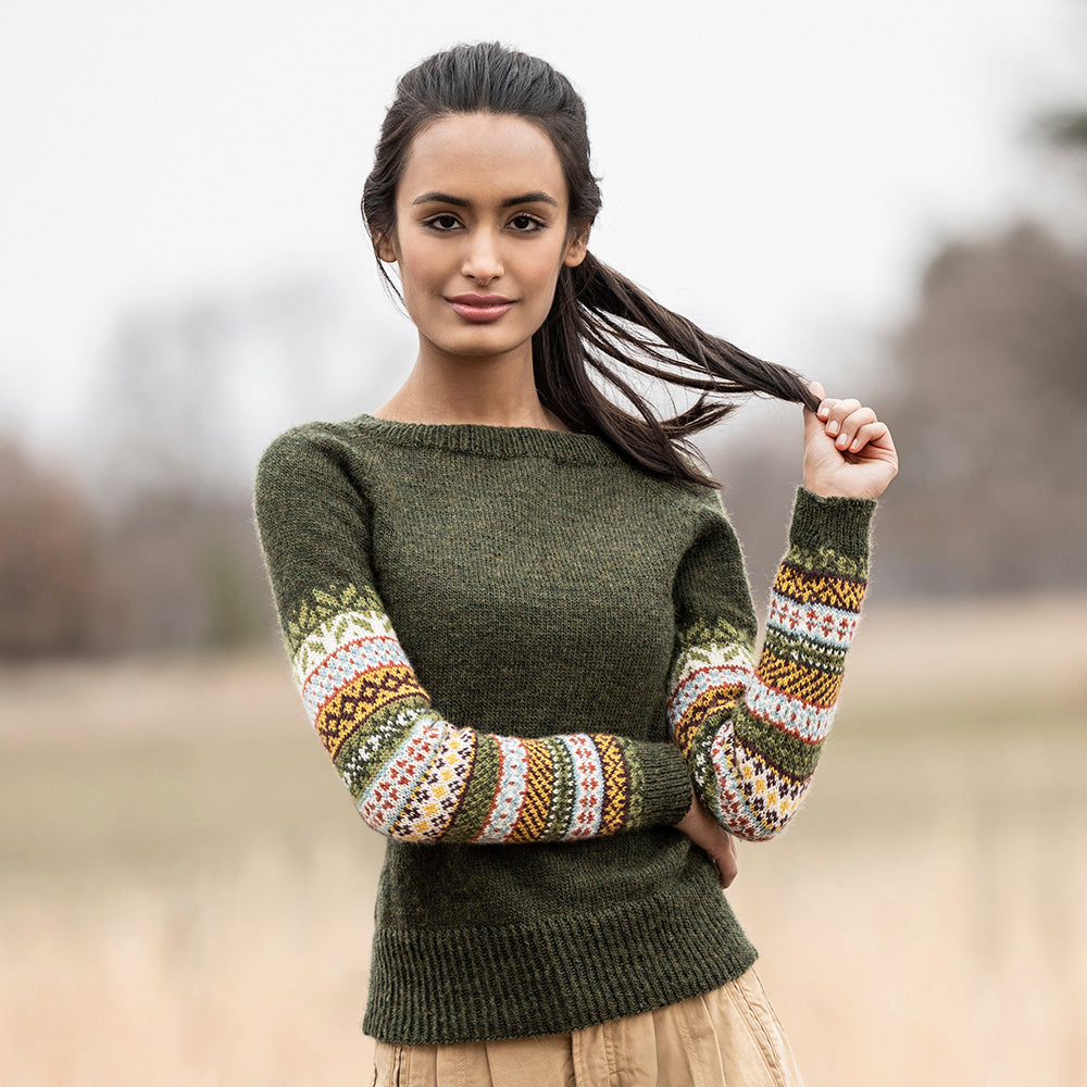 Richmond Hill Sweater Kit 1 - Wild Thyme Blue Sky Fibers