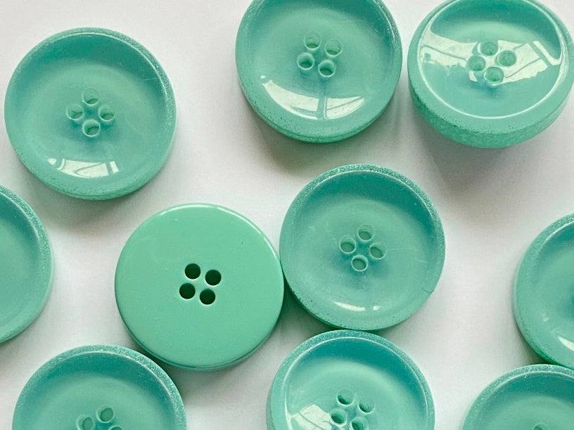 22mm - Glossy Aqua Buttons TextileGarden