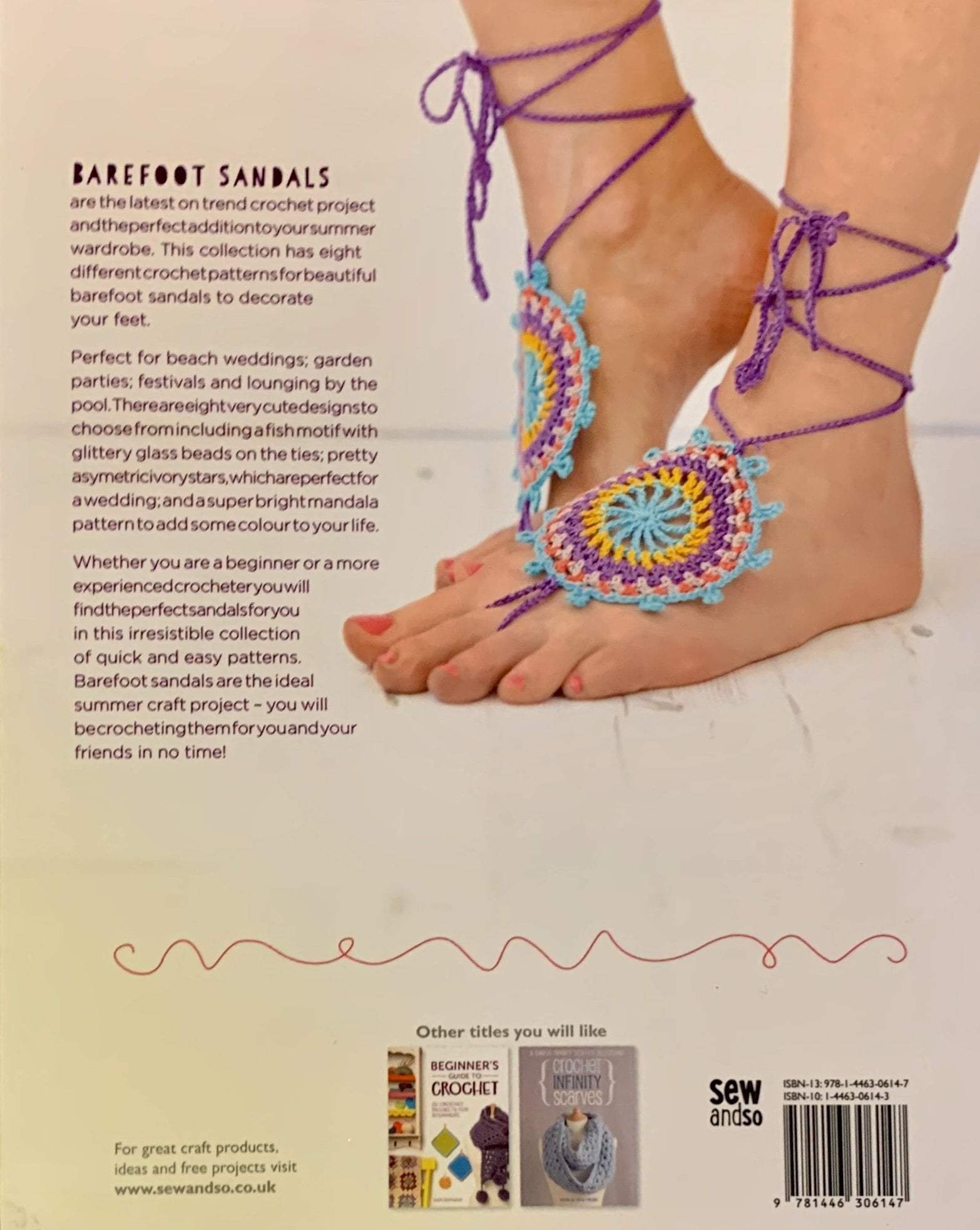 Crochet Barefoot Sandals by Sarah Callard tribeyarns