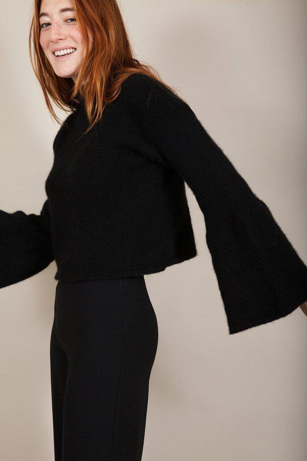 Bell sleeve hot sale crop sweater