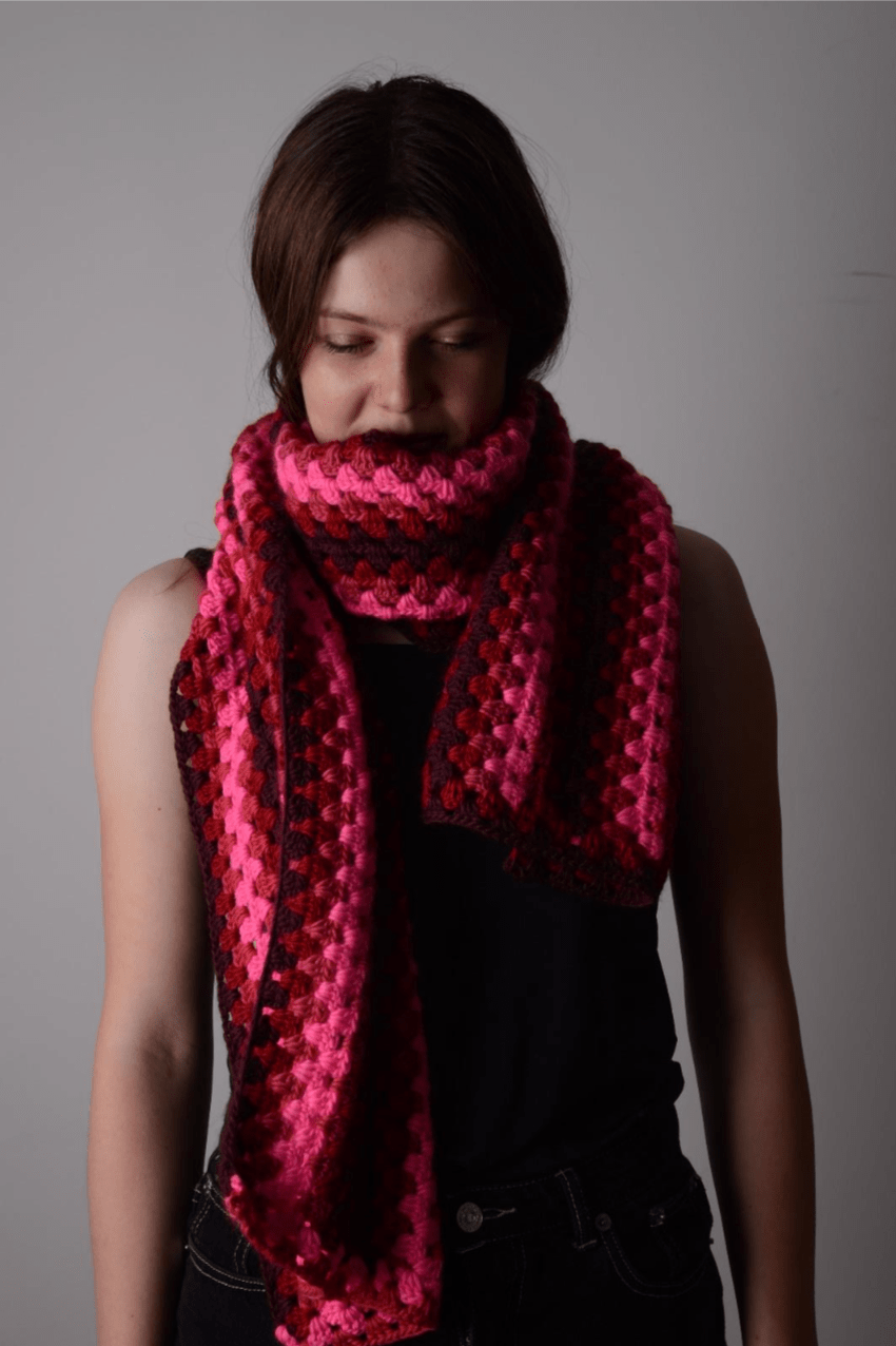 Granny Stripes Scarf CROCHET Pattern Mrs Moon