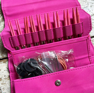  Lykke Blush 3.5-Inch (9cm) Interchangeable Circular Knitting  Needle Set Birchwood US Sizes 3, 4, 5, 6, 7, 8, 9, 10, & 10.5 Includes  Fuchsia Case Bundled with 1 Artsiga Crafts Project Bag