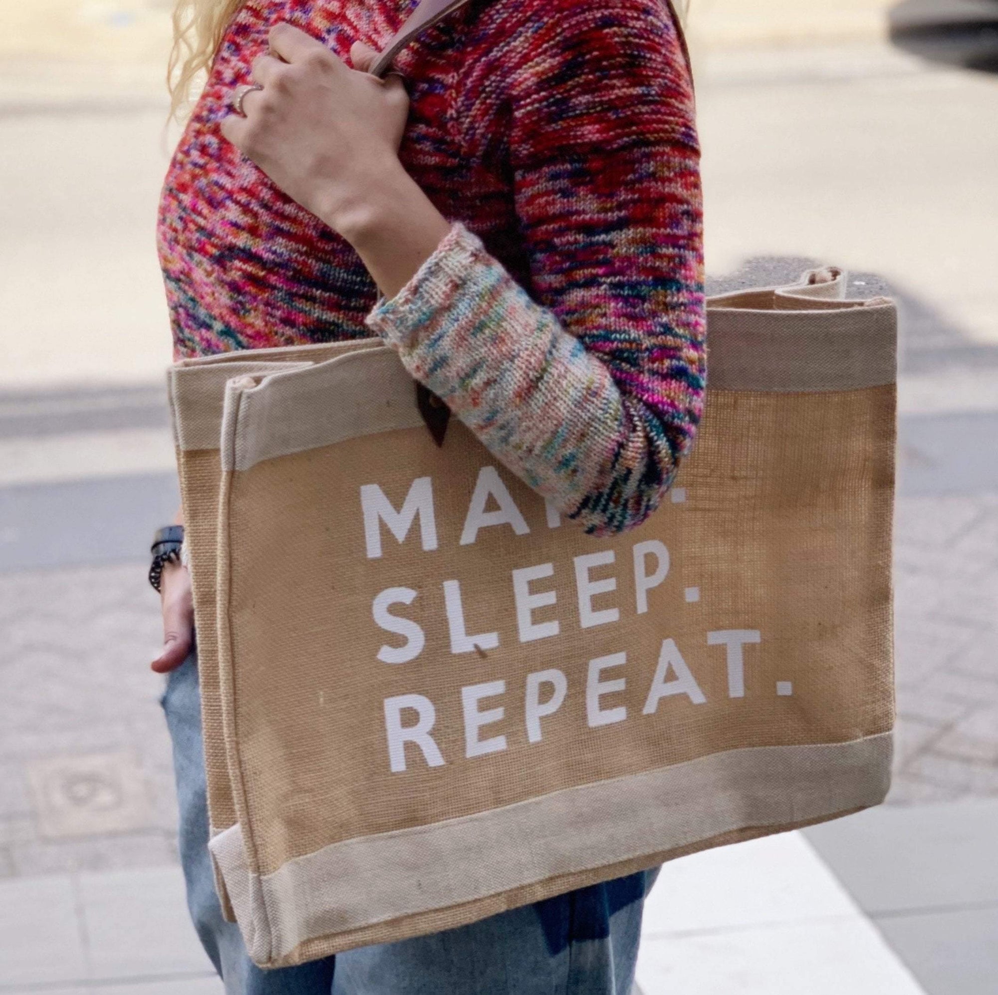 Make Sleep Repeat Tote Bag tribeyarns