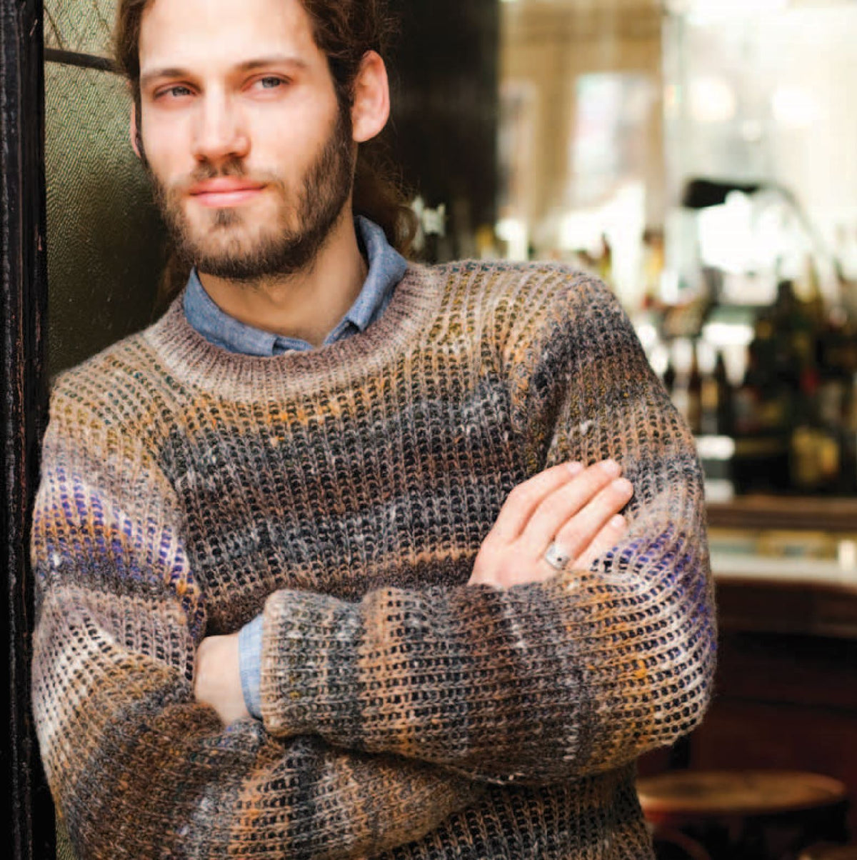 Man&#39;s Ribbed Sweater Pattern by Noro Noro