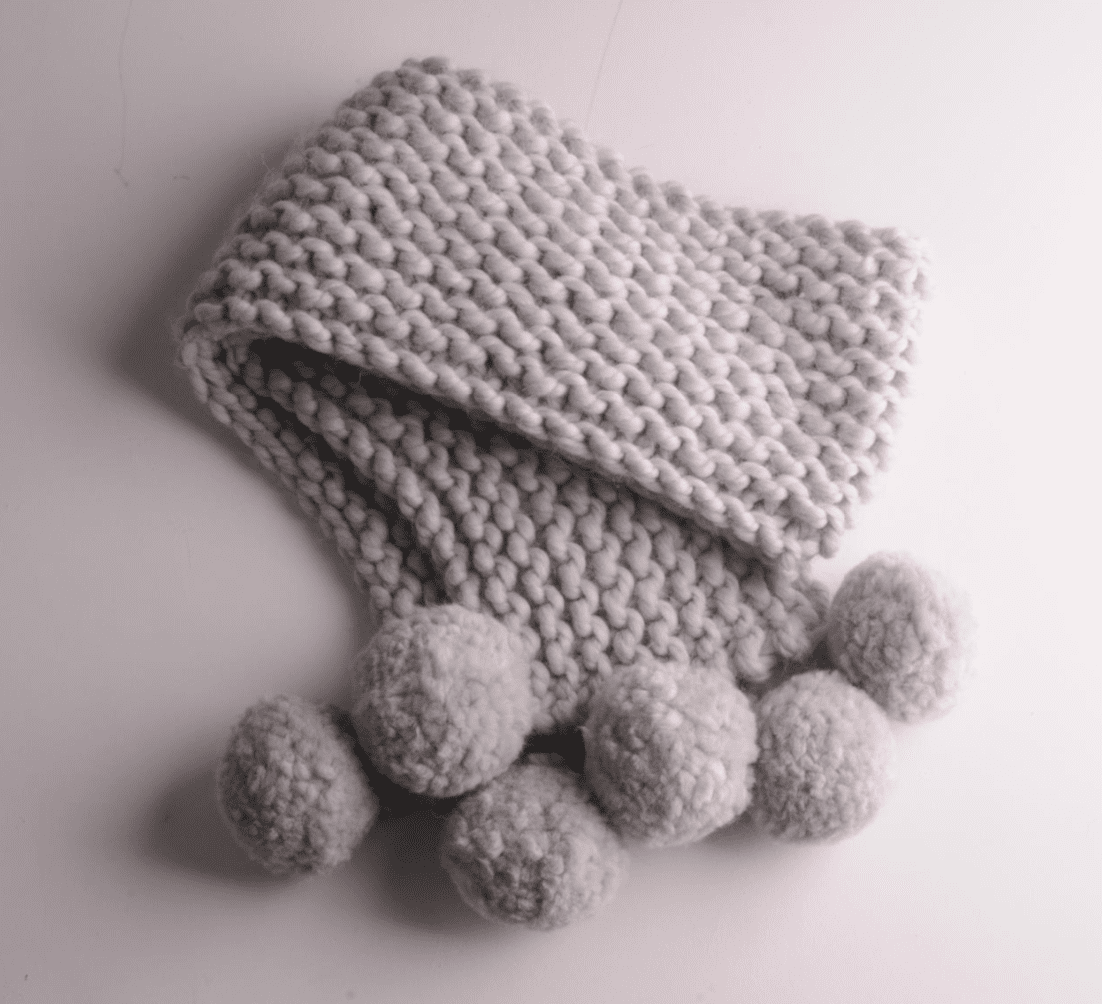 Podgy Pompom Scarf Pattern Mrs Moon