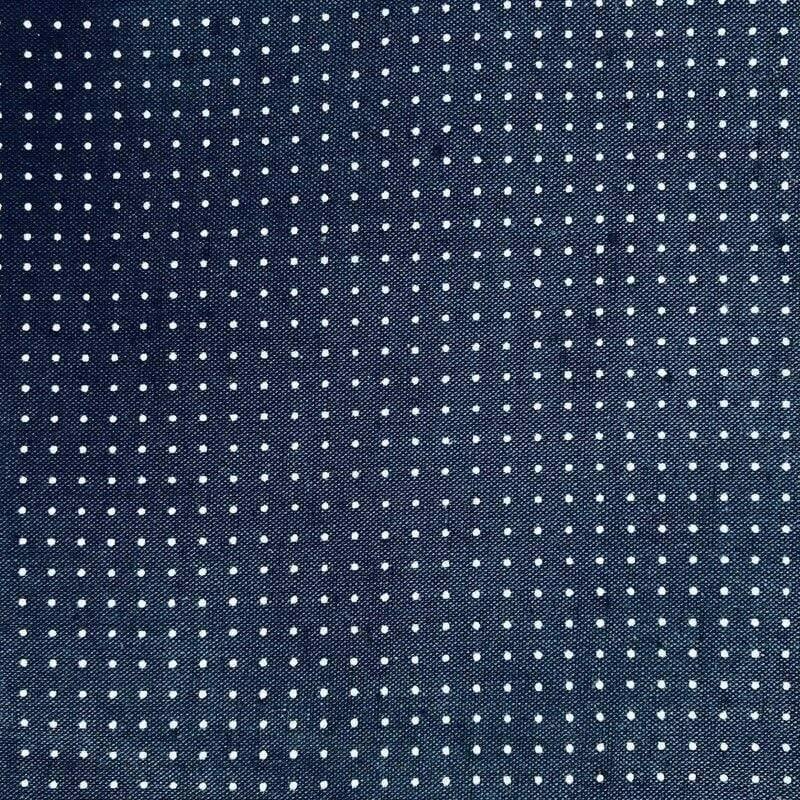 Sashiko Dot Grid Stencil Fabric Panel (Hitomezashi) Olympus