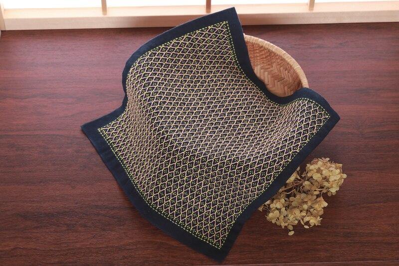 Sashiko Sampler - Hitomezashi Turtle Shell Navy Olympus