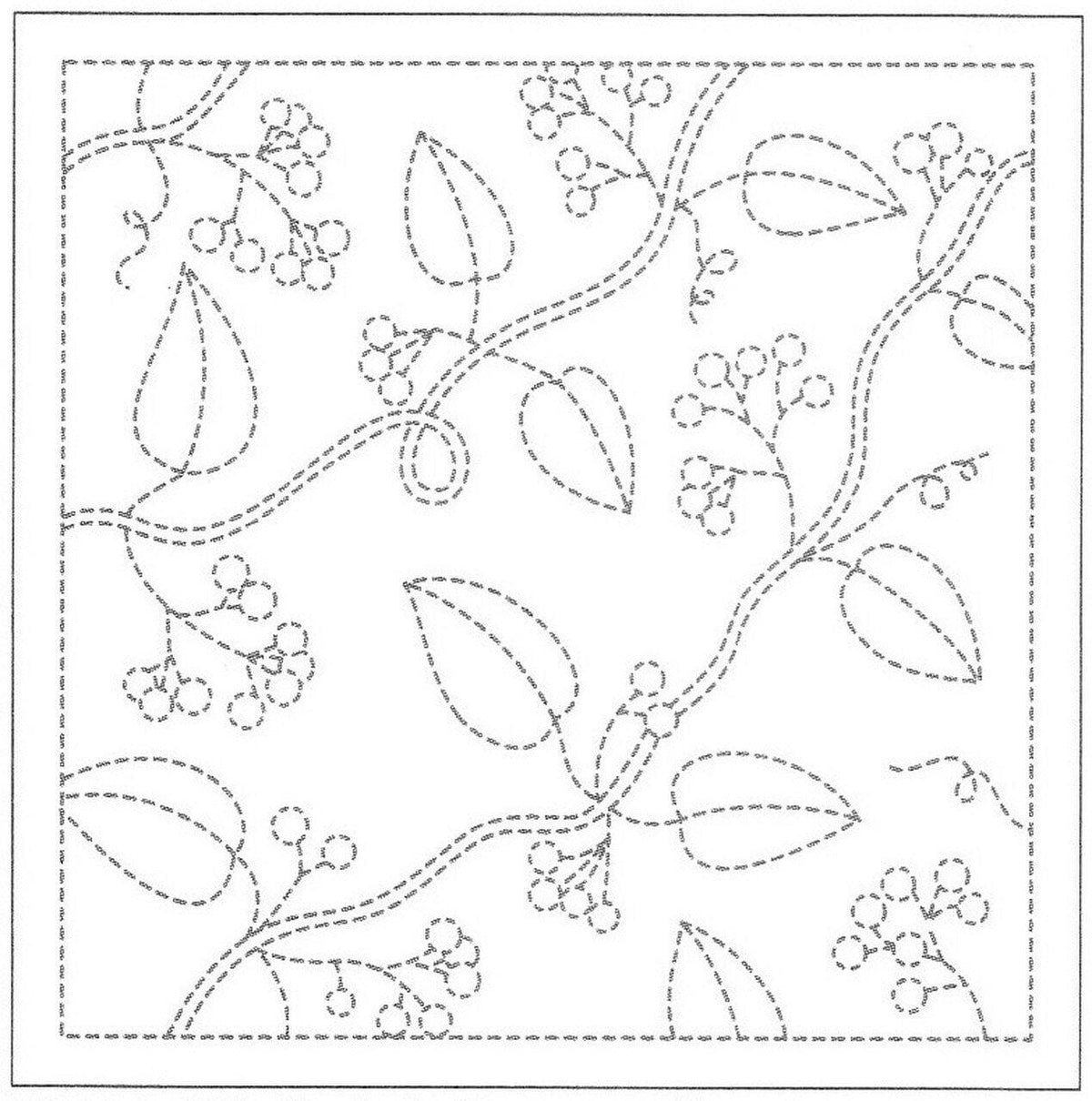 Sashiko Sampler - Leaves and Berries Navy Olympus