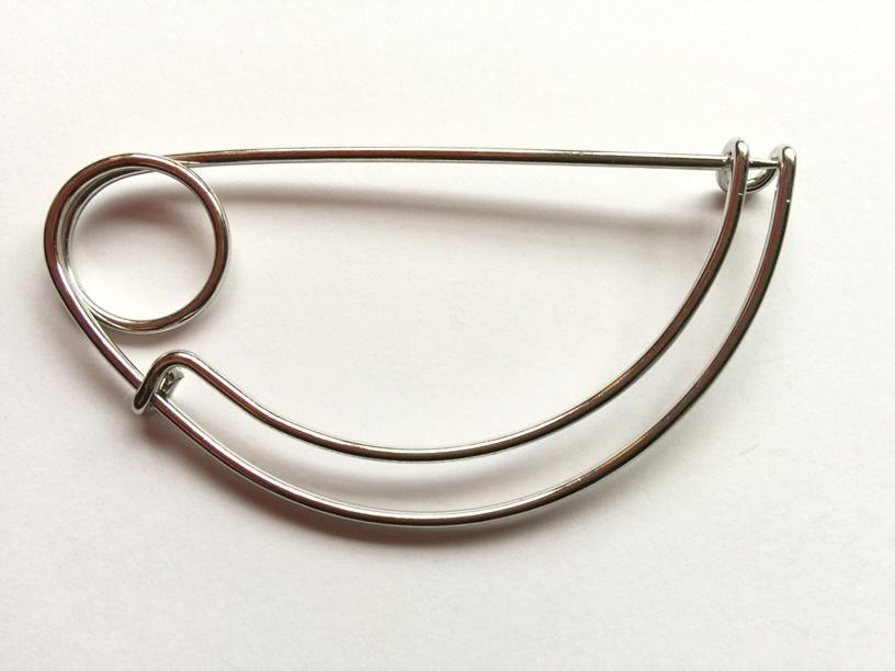 Simple Silver Metal Shawl Pin TextileGarden