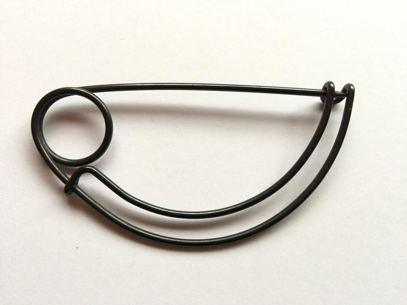 Simple Dark Grey Metal Shawl Pin TextileGarden