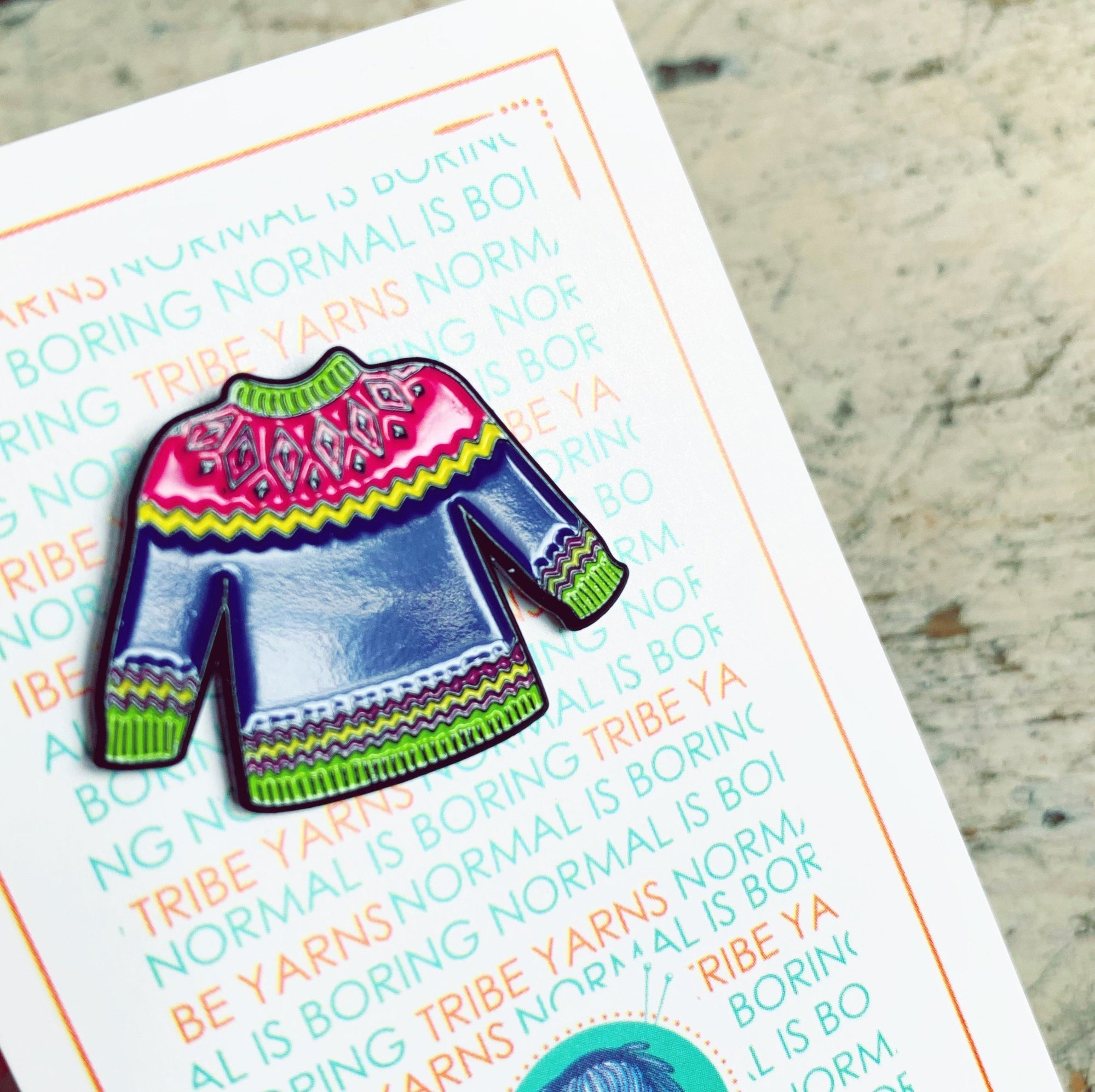 Sweater Knitter Enamel Pin Hartiful