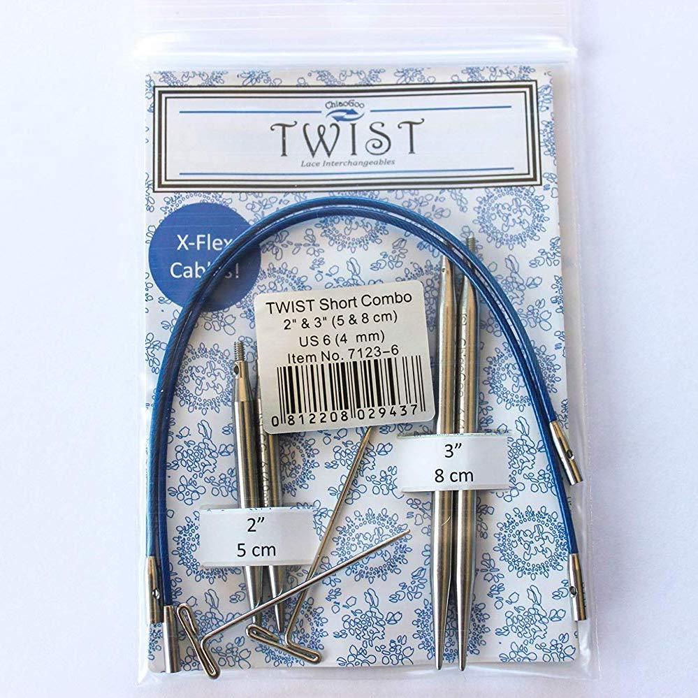 TWIST Interchangeable Tip Short Combo 2" & 3" (5 & 8cm) Shorties ChiaoGoo